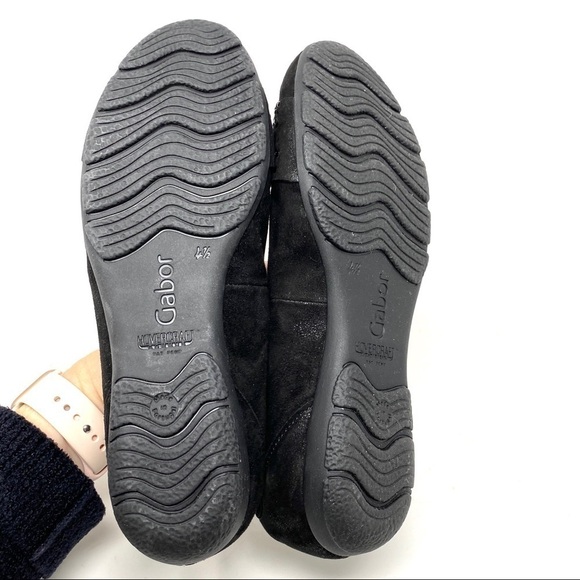 Gabor Black Bling Flats faux fur lined 74.160.80 - Picture 6 of 11